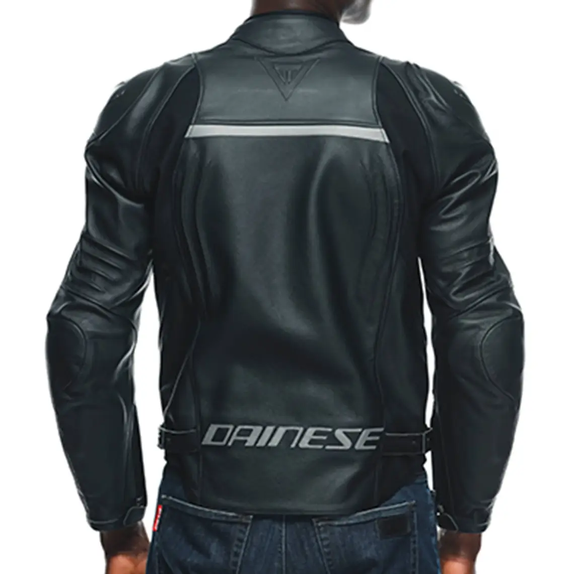 Dainese Racing 4 Siyah Dana Derisi Motosiklet Ceketi – Yansıtıcı Detaylı, Spor ve Şehir Sürüşüne Uygun