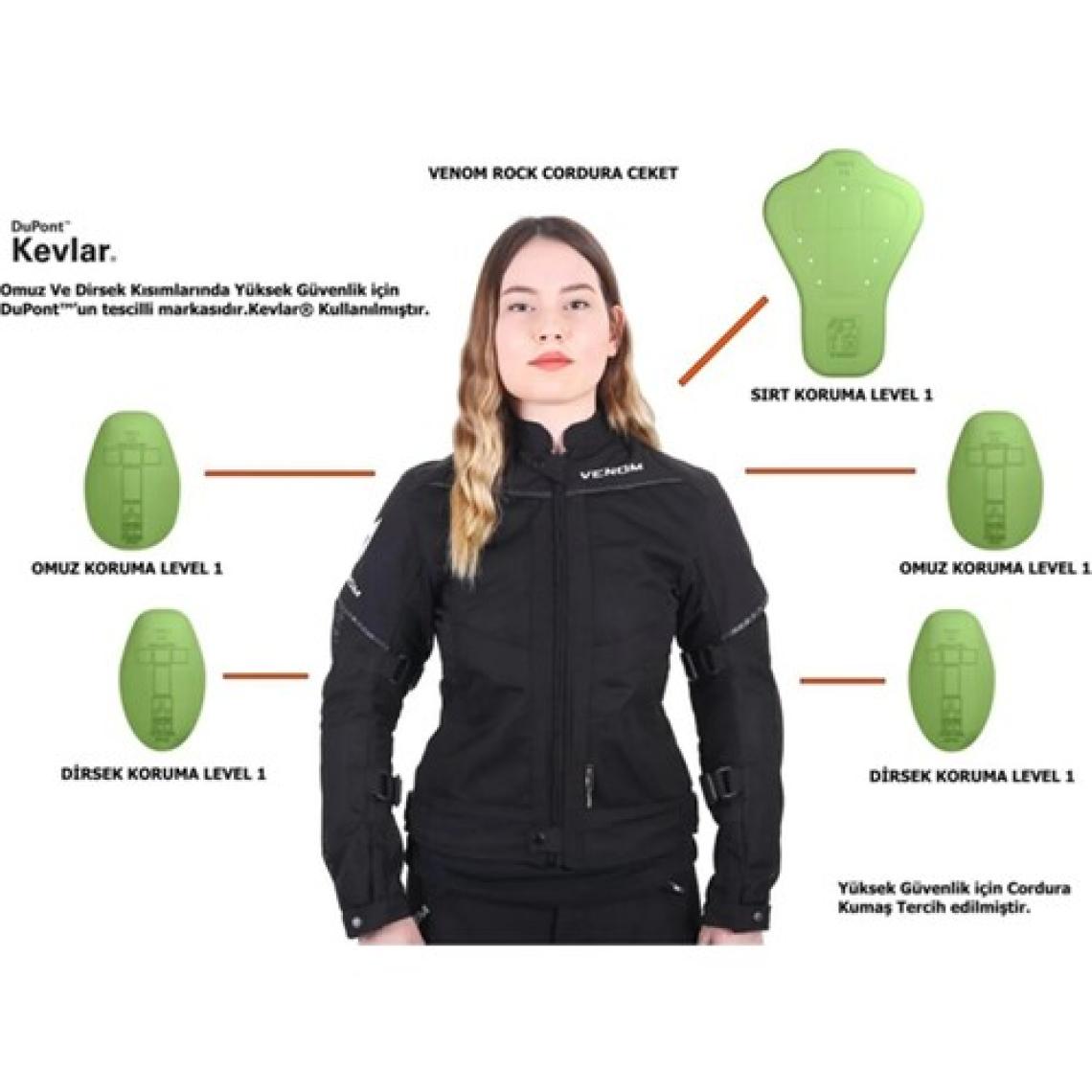 Venom Ceket Yazlık Rock Cordura Kadın