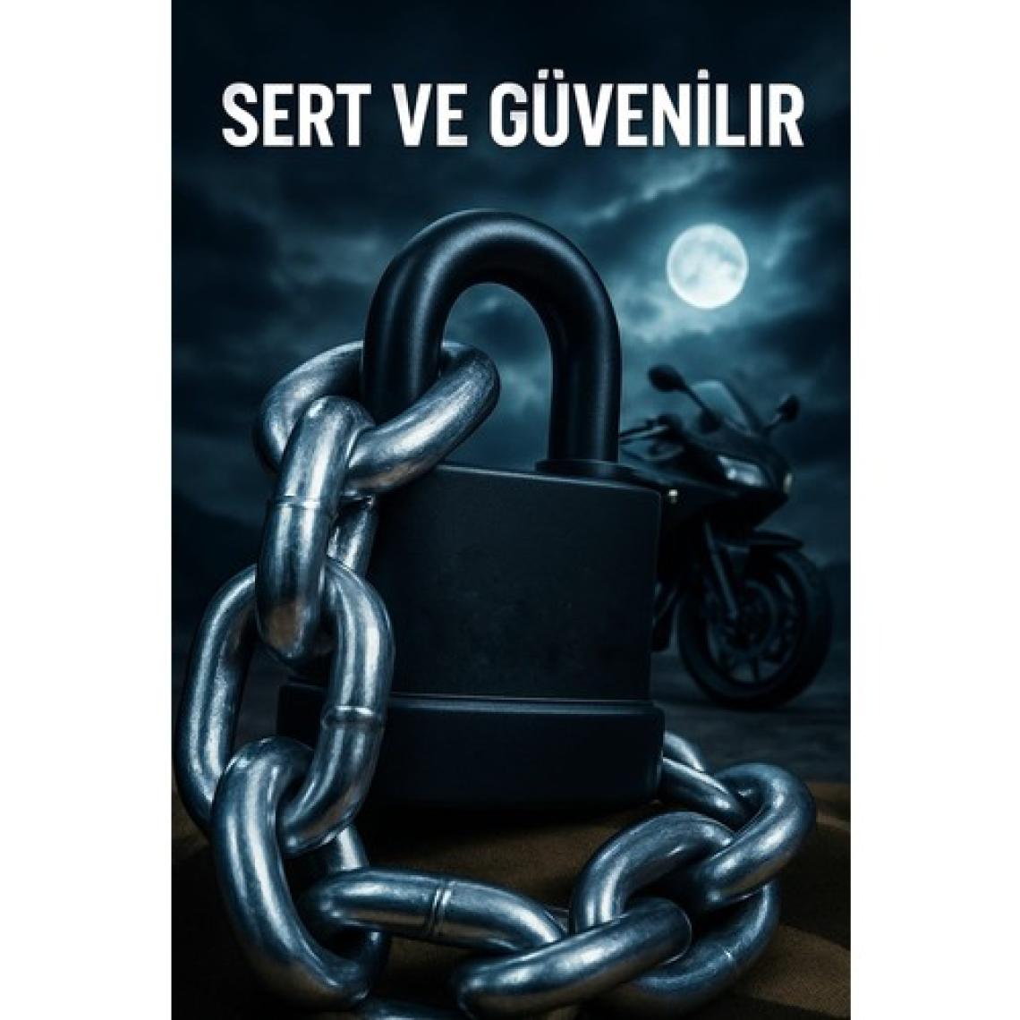Vi Caro GRADE80 (G80) 10 mm Kalınlık 2 Metre Kesilmez  Motorsiklet Zincir Kilit Motor Kilidi