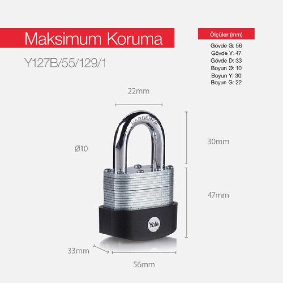 Motoguards G80 13MM Kesilmez Zincir* Yale Y127B/55/129/1 Kilit