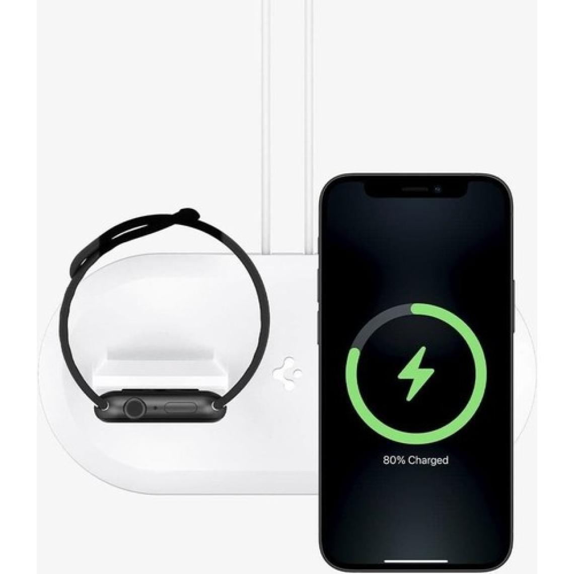 Spigen MagFit Duo AMP02796 2in1Beyaz MagSafe Docking Station