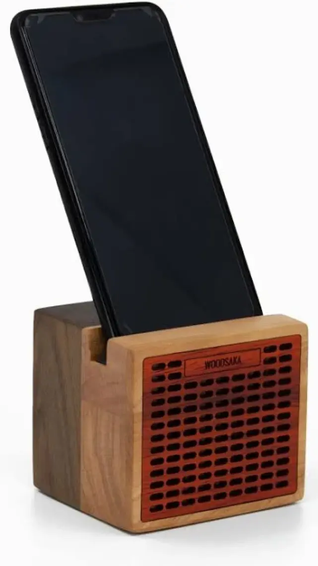 Woodsaka Hoparlör Telefon Standı - Ceviz Kiraz ve Paduk Ağaçlarından