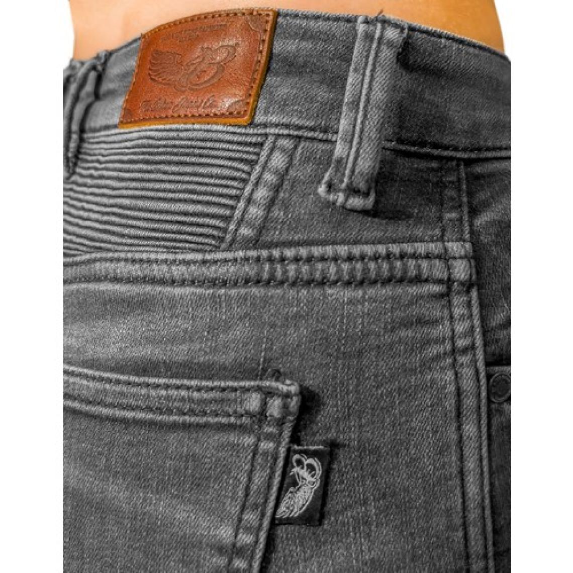 The Biker Jeans Evo Ultra Flexi Smoky Black Korumalı Motosiklet Kot Pantolonu Kadın