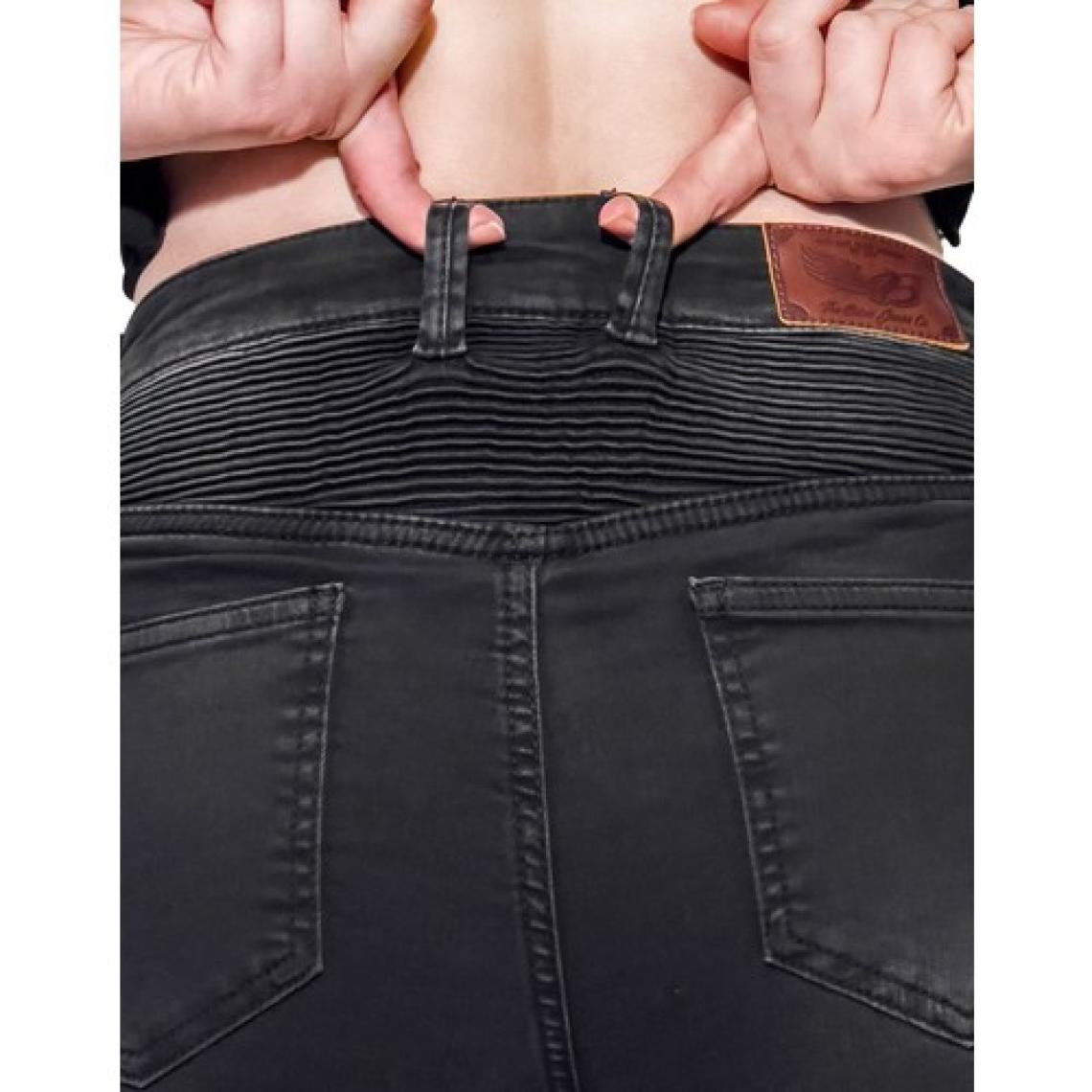 The Biker Jeans Evo Ultra Flexi Smoky Black Korumalı Motosiklet Kot Pantolonu Kadın