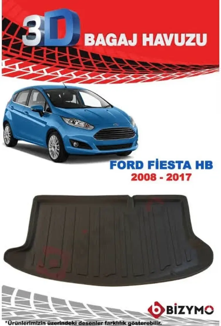 Gold Ford Fiesta Hatchback 3D Bagaj Havuzu 2002-2008
