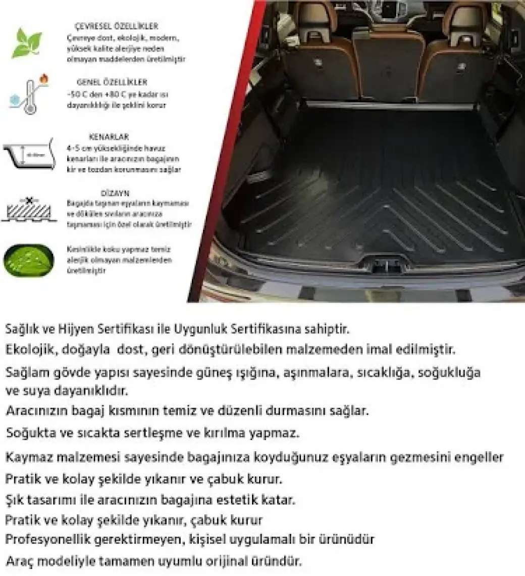 Rizline Mercedes-Benz C Serisi W206 2021 Sonrası 3D Bagaj Havuzu