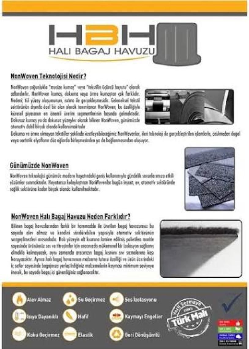 Öziş Avm Volkswagen Passat Halı Bagaj Havuzu (B8-2014 Sonrası)