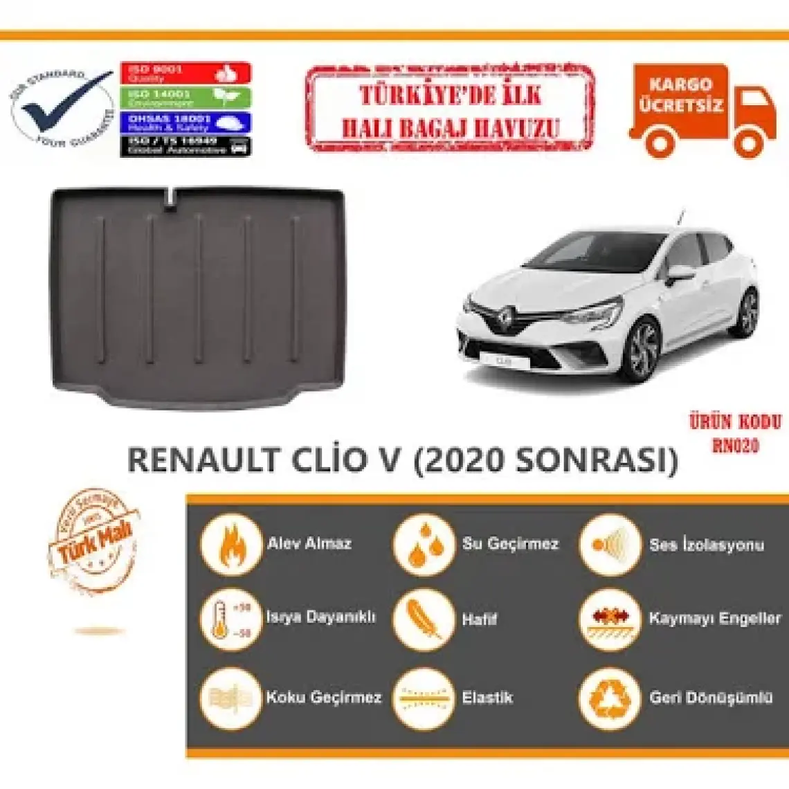 Öz-İş Renault Clio V Halı Bagaj Havuzu (2020 Sonrası)