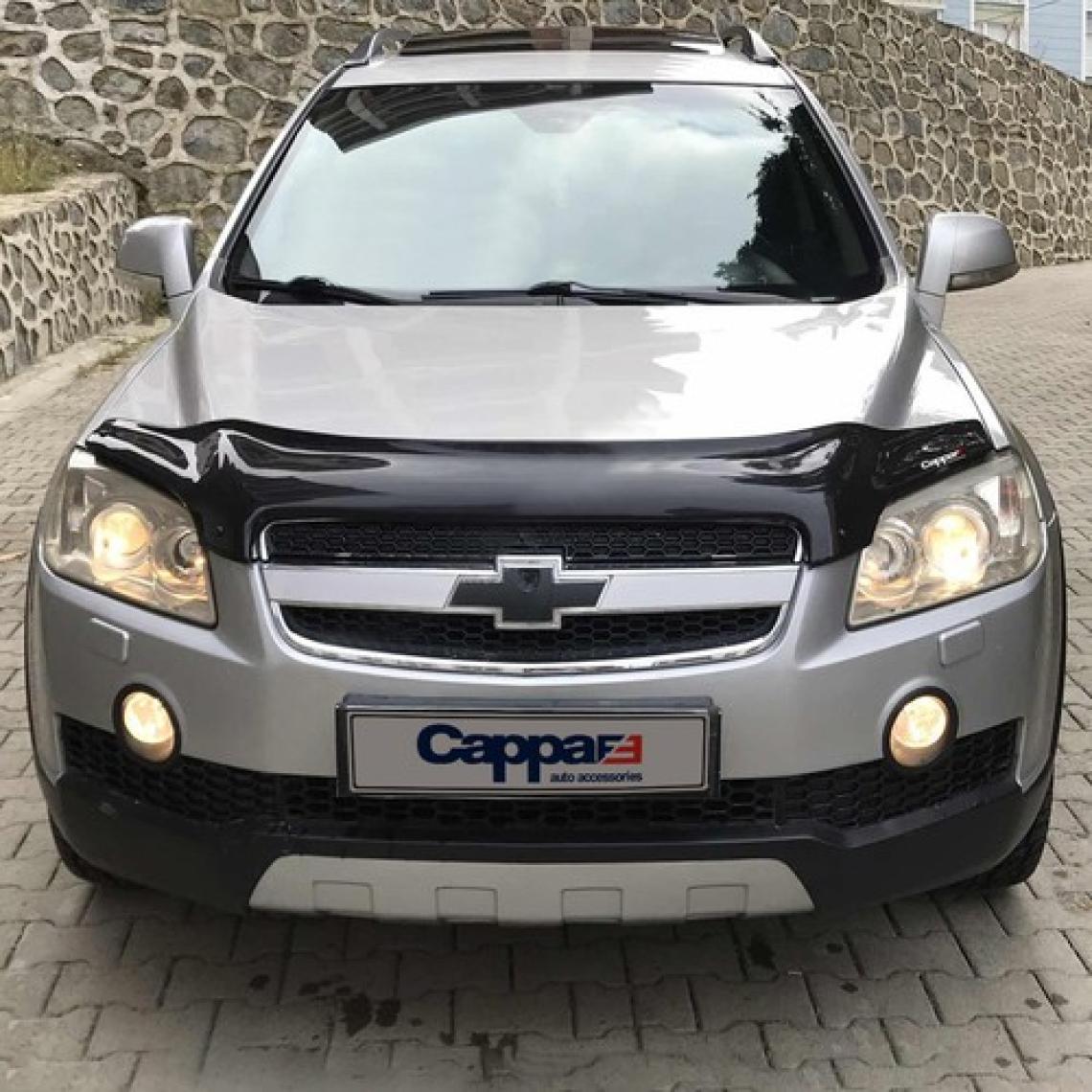 Chevrolet Captiva Ön Kaput Koruyucu Rüzgarlık Deflektör Akrilik ABS 4mm Parlak Siyah 2006-2012