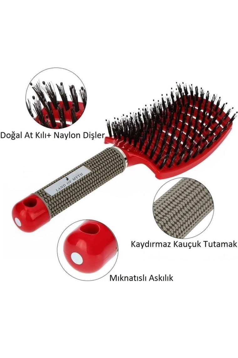Lom1076 Dolaşık Saç Açma Tarama Fırçası, Antistatik, Iyonik, Yetişkin & Çocuklar Için (kırmızı)