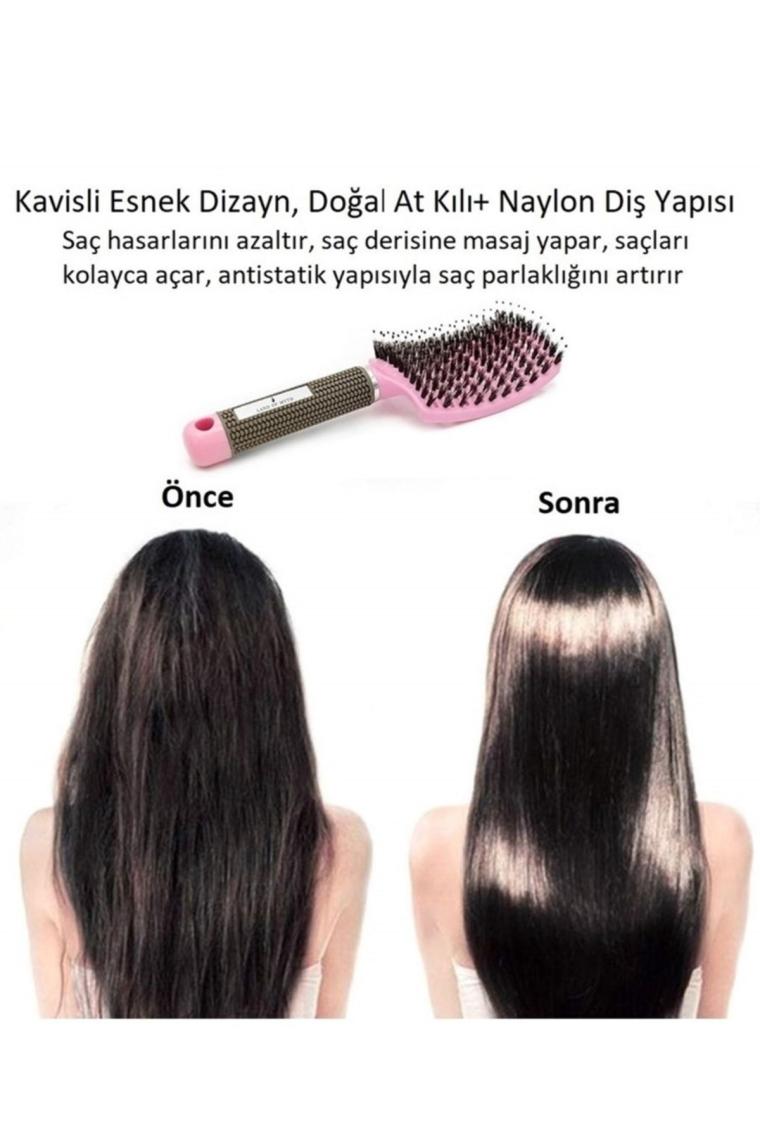 Lom1073 Dolaşık Saç Açma Tarama Fırçası, Antistatik, Iyonik, Yetişkin & Çocuklar Için - Pembe