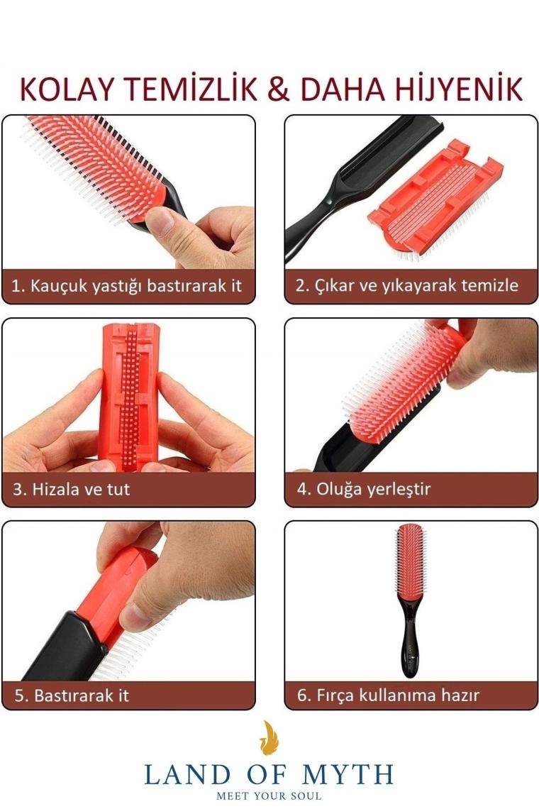 Styling Brush, 9 Sıra Şekillendirme Fırçası, ( Curly Girl ) Kıvırcık Kız Metodu Fırçası