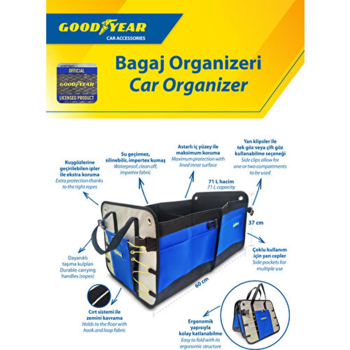Goodyear Oto Bagaj Organizer 60 x 37 cm - 71 L