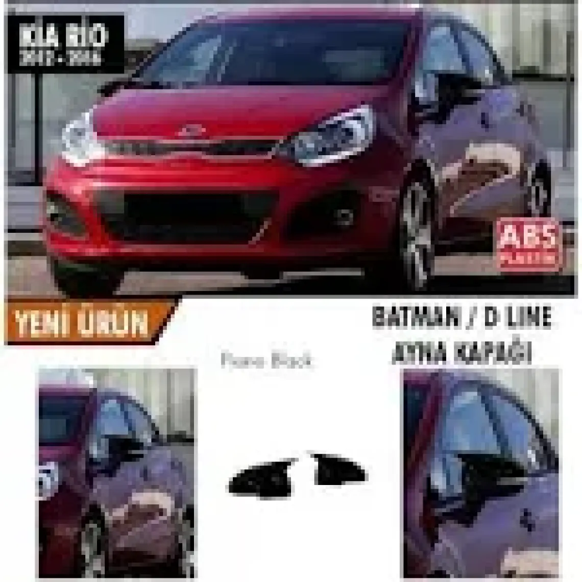 Mayuk Dizayn Kia Rio Batman Yarasa Ayna Kapağı Sinyalli Piano Black 2012-2016 Ve Montaj Bandı