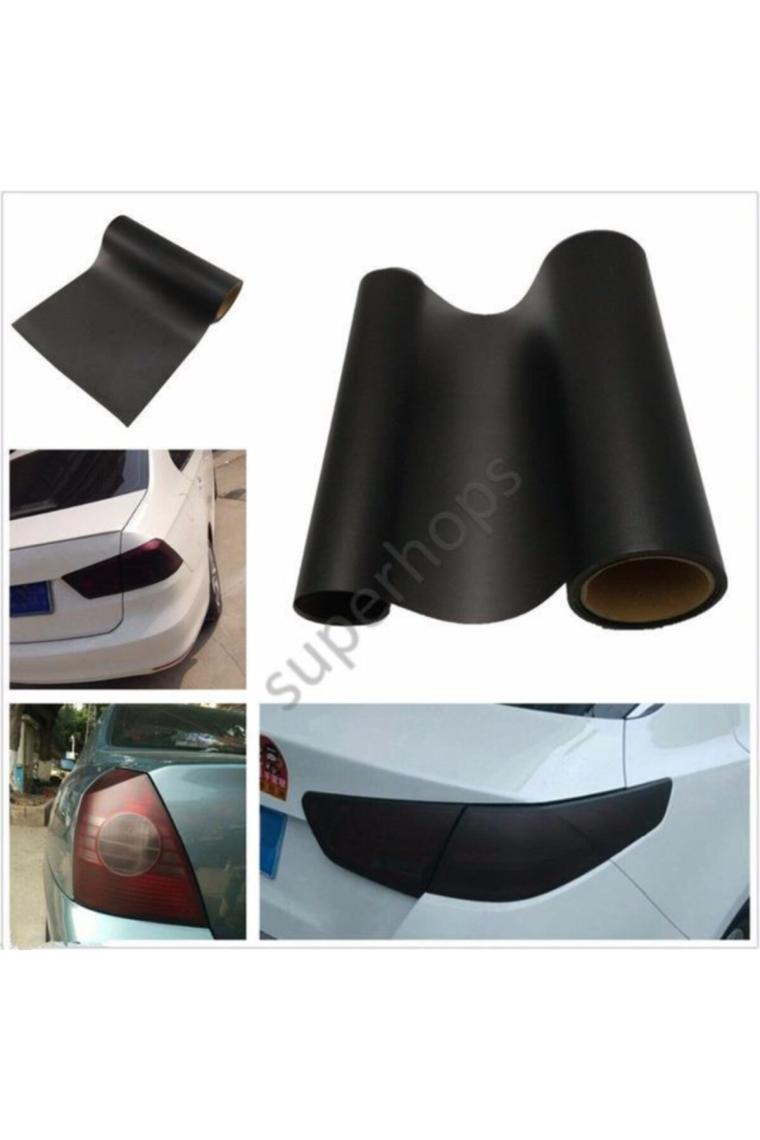 AutoFolyo Mat Siyah Far Filmi 30 cm x 3 Metre