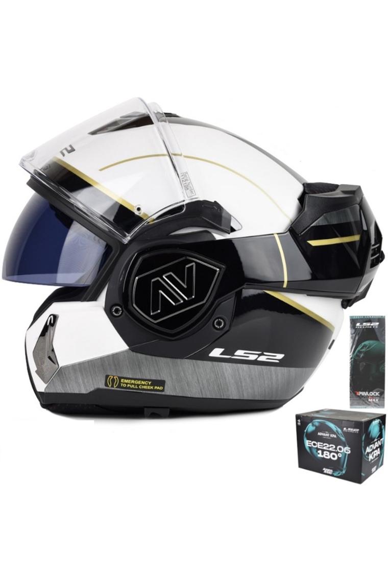 Ls2 Advant Iron Beyaz-Siyah-Jeans Kask