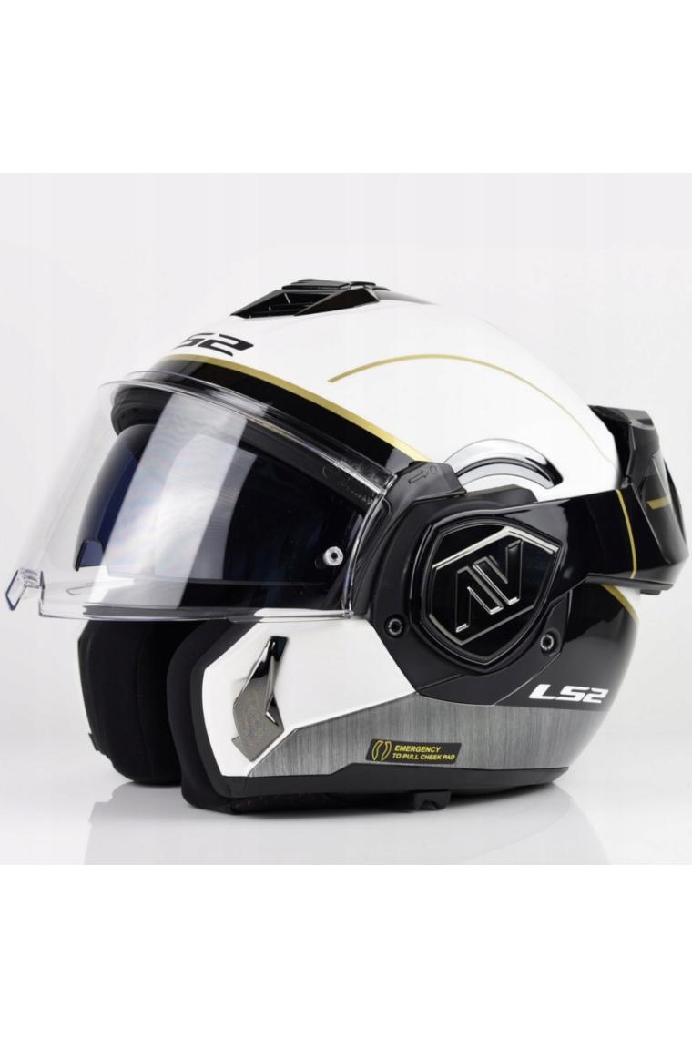 Ls2 Advant Iron Beyaz-Siyah-Jeans Kask