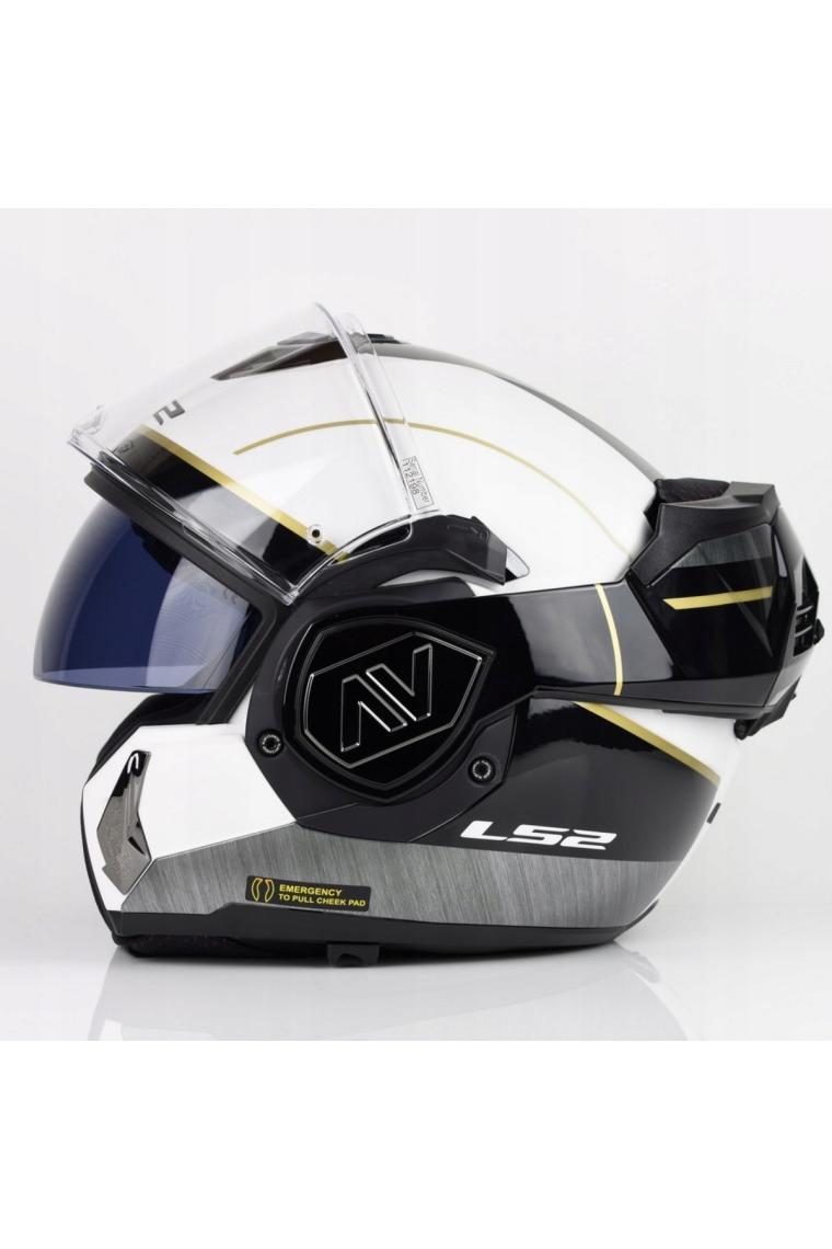 Ls2 Advant Iron Beyaz-Siyah-Jeans Kask
