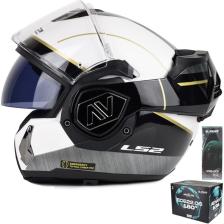 Ls2 Advant Iron Beyaz-Siyah-Jeans Kask