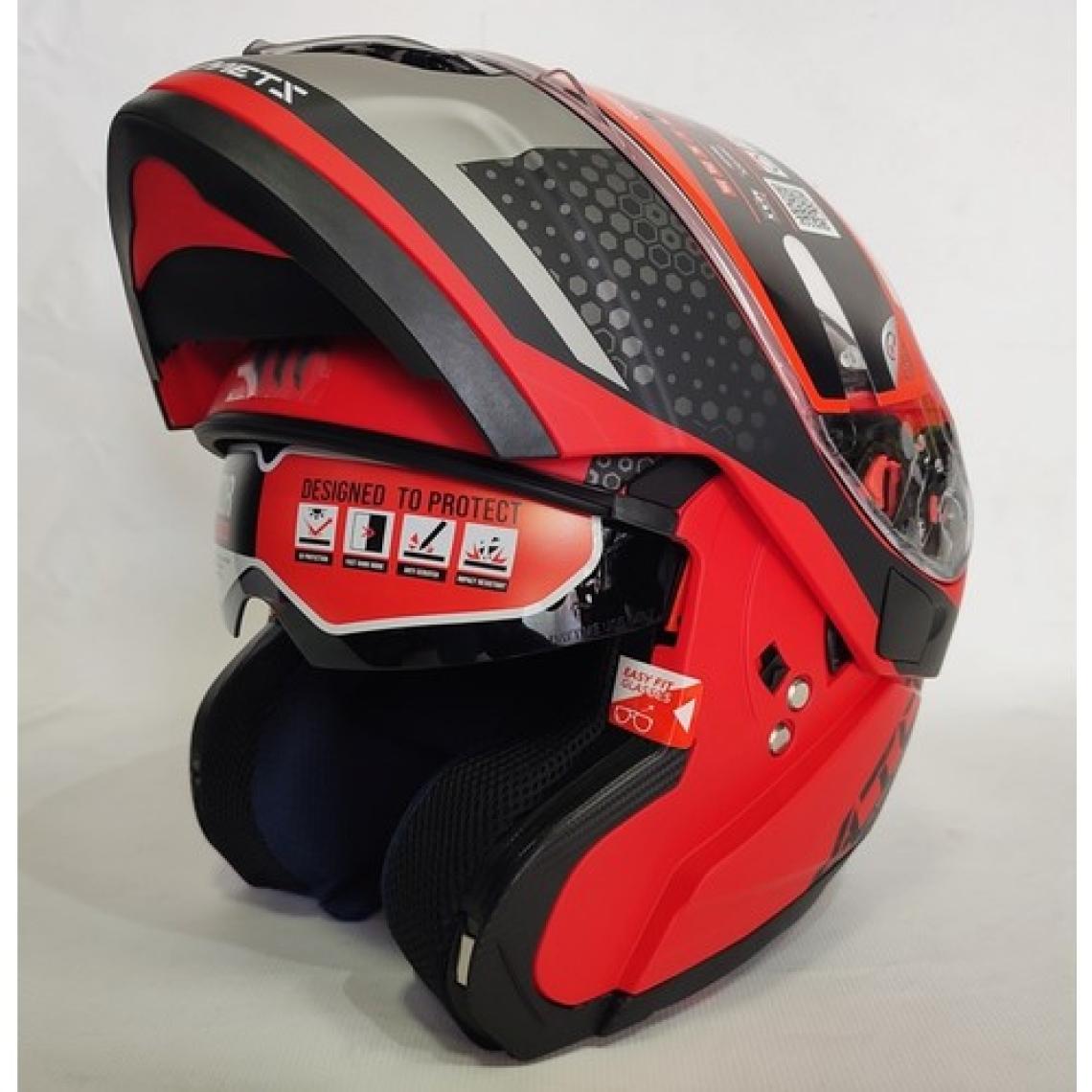 Mt Kask Atom Sv Adventure Mat Kırmızı Açılır Kask Güneş Vizörlü
