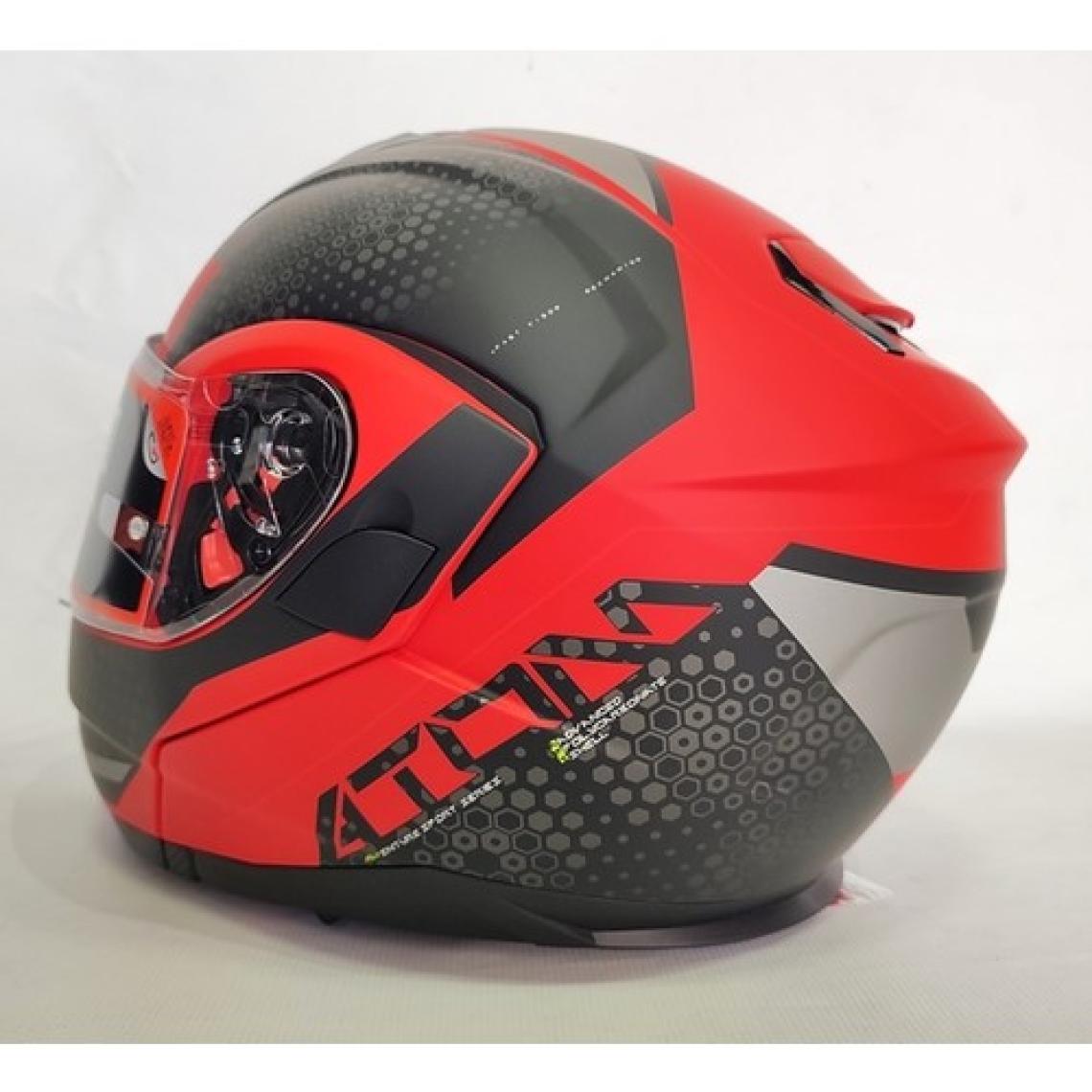 Mt Kask Atom Sv Adventure Mat Kırmızı Açılır Kask Güneş Vizörlü