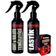 Interwax 2'li Oto Bakım ve Temizlik Seti Jant Temizleyici + Lastik Parlatıcı + Uygulama Süngeri