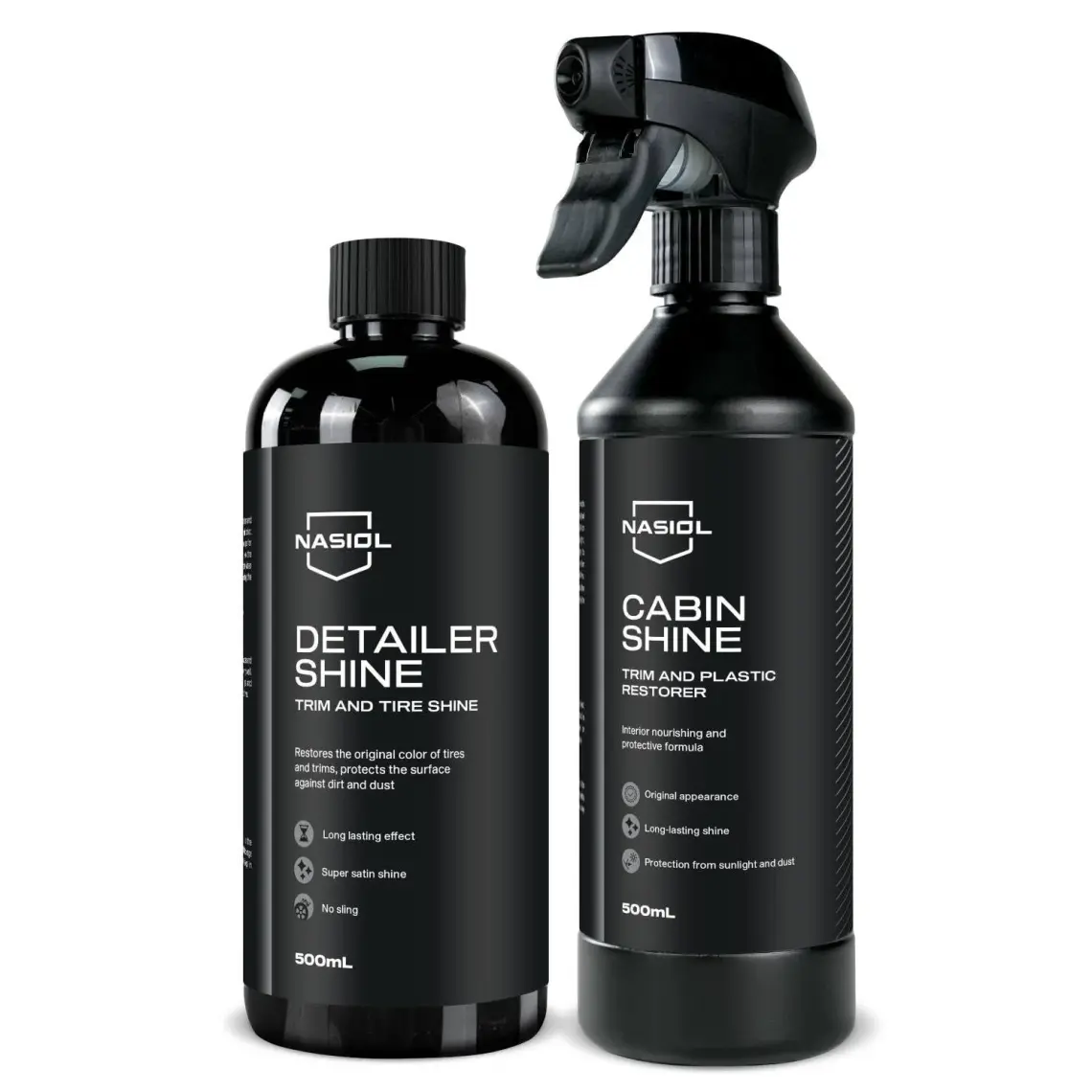 Nasiol-SET 29-Cabinshine Trim ve Plastik Yenileyici ve Detailershine Lastik Parlatıcı Seti