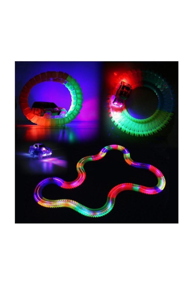 EC Shop Kayyum Oyuncak Satranç Hediyeli- Magic Track 384 Parça, 480CM Parkur,led'li Arabalarıyla Esnek Raylı Yarış Pisti