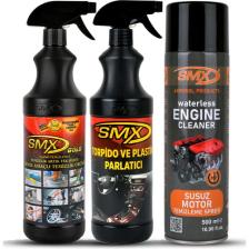 Smx Araç Bakım Seti (Nano Genel Amaçlı Temizleyici 1lt.-Torpido Plastik Aksam Parlatıcı 1 Lt.-Susuz Motor Temizleme Spreyi)