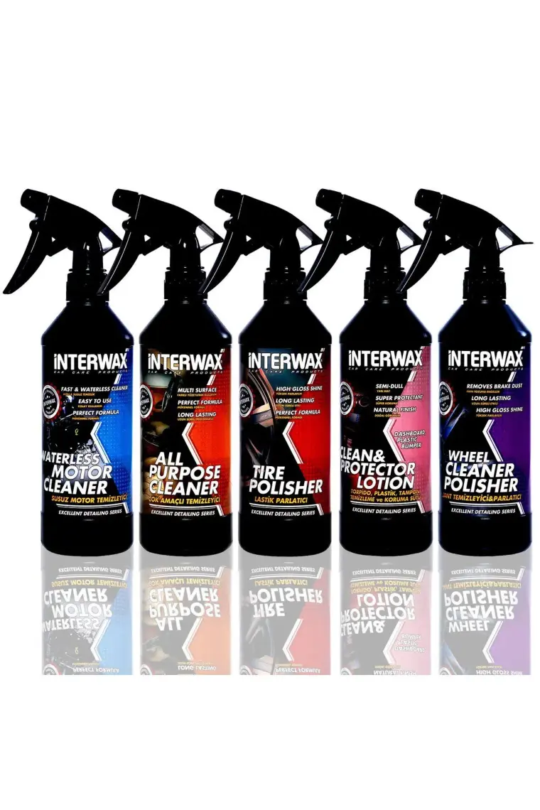 Interwax Oto Bakım Seti 5'li 500 ml (Motor-Torpido-Jant-Lastik-Genel Temizlik)