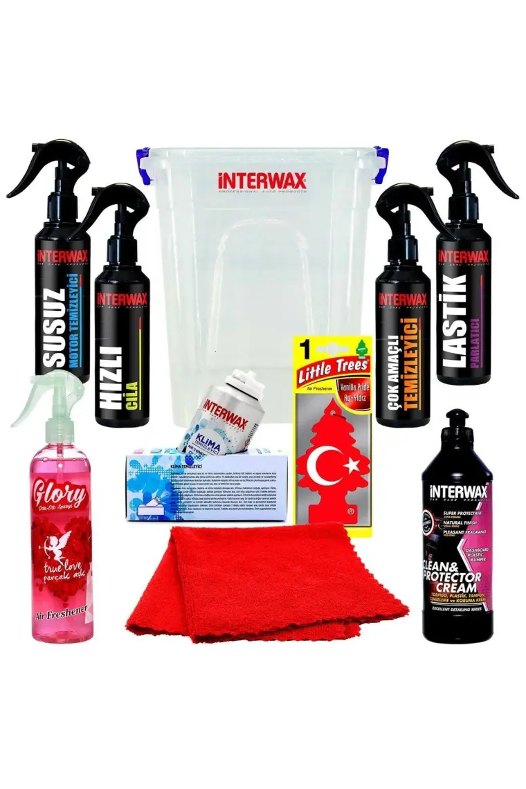Interwax Oto Bakım Seti Oto Temizlik Ürünleri 9 Ürün + Kova