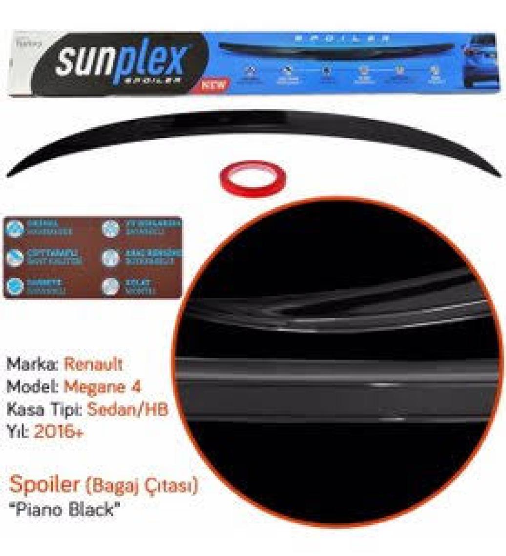 Oto H.İ.T. Renault Megane 4 Bagaj Üstü Spoiler Piano Black
