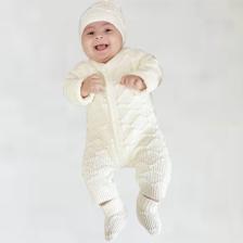 Krem Bebek Triko Patikli Tulum Takım