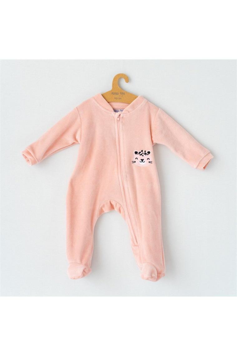 Kadife Uyku Tulumu Pembe - Baby Leopar Pink