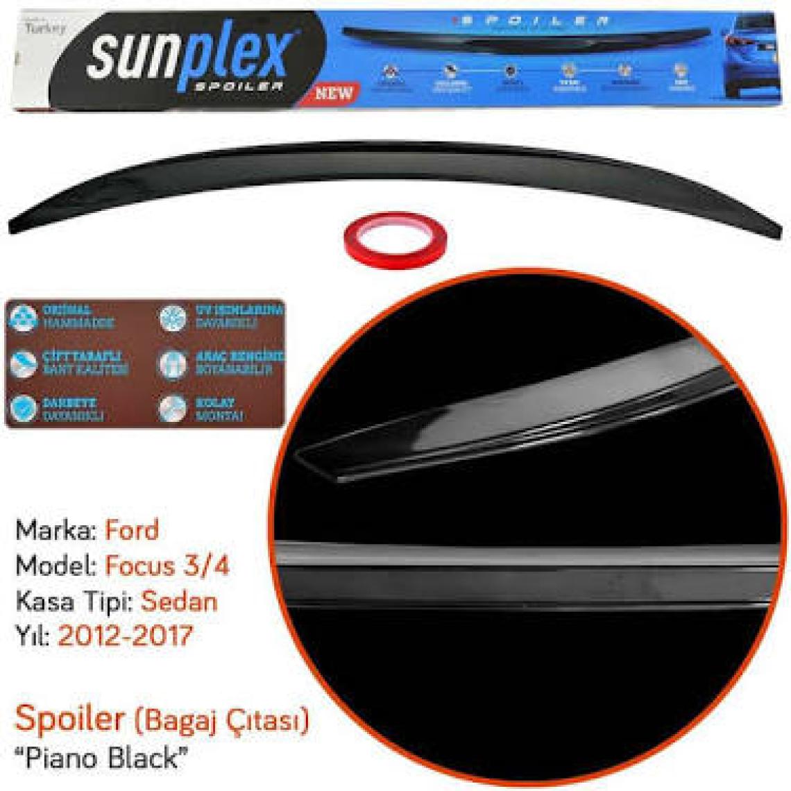 Sunplex Volkswagen Passat B6-B7-B8 2006-2020 Spoiler Bagaj Çıtası Piano Black
