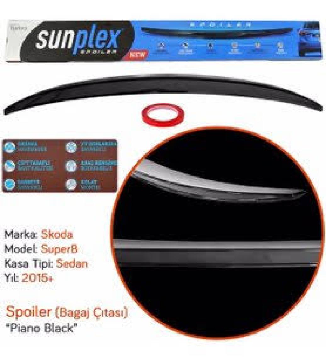 Sunplex Skoda Superb 2015+ Spoiler Bagaj Çıtası Piano Black