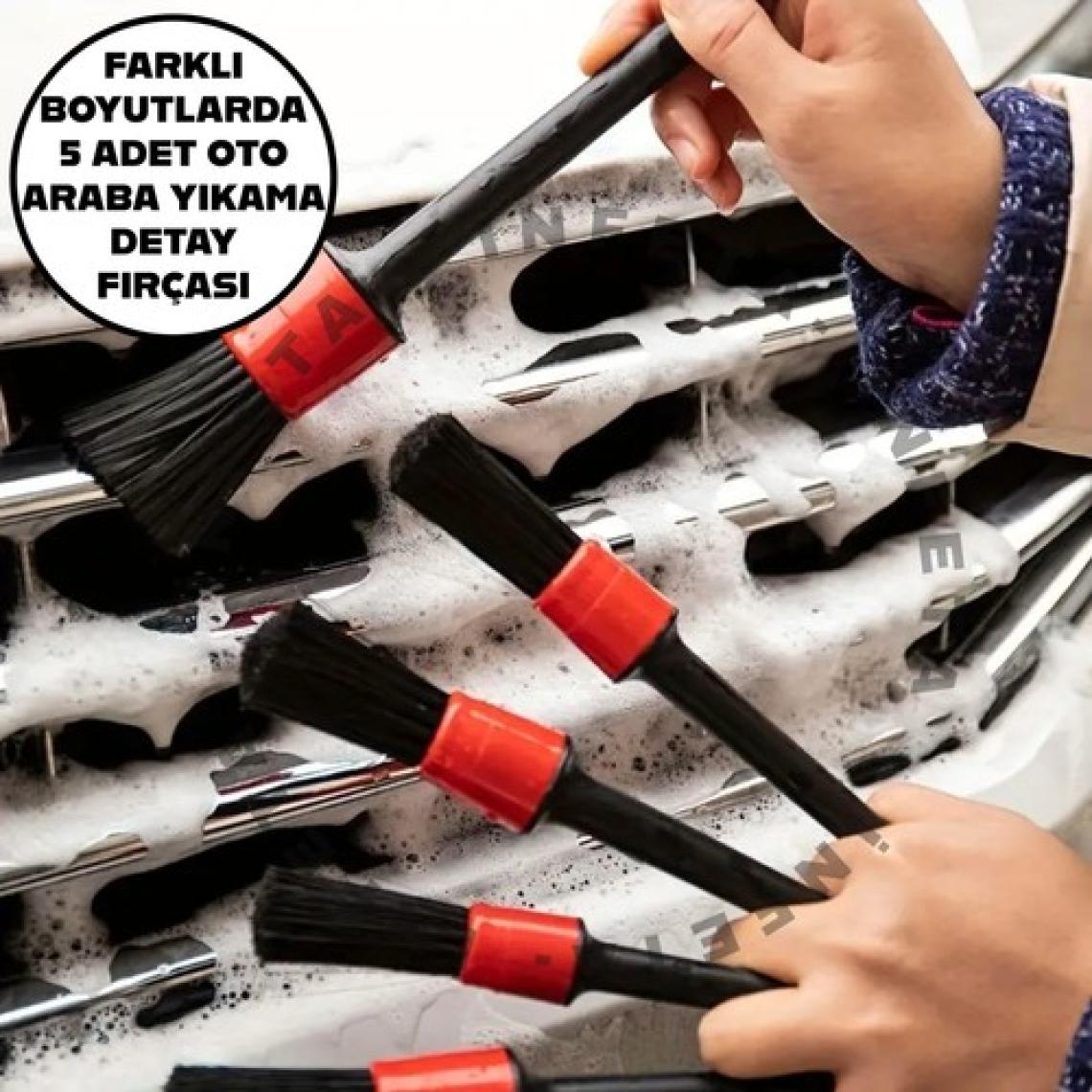 5'li Kaliteli Farklı Boyutlarda Oto Detay Fırça Seti 5 Adet Oto Araba Yıkama Klima Temizleme Fırçası