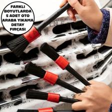 5'li Kaliteli Farklı Boyutlarda Oto Detay Fırça Seti 5 Adet Oto Araba Yıkama Klima Temizleme Fırçası