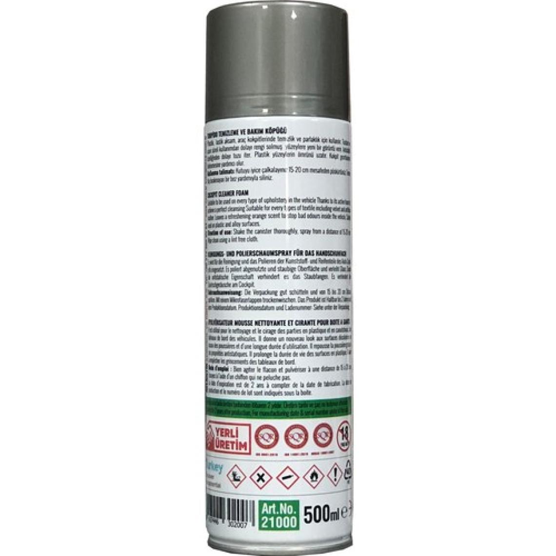 Mxs Araç İçi Temizleyici ve Torpido Parlatıcı Köpük Spreyi 500 ml
