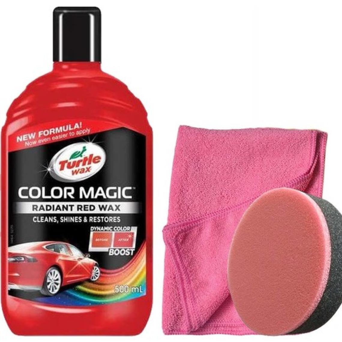 Turtle Wax Renk Yenileyici Kırmızı Cila 500 Ml + Uygulama Süngeri + Bez