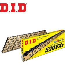 Dıd 520VX3 Gold X-Ring ZİNCİR-120 Bakla / Trıumph / Trıdent / 660CC / Dıd X-Rıng (Vx3) Gold Zincir  / 2021-2022-2023