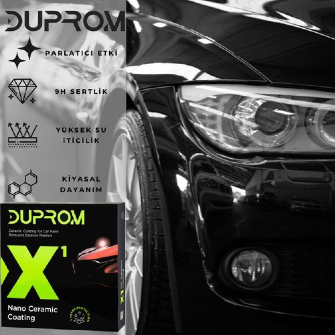 Duprom X1 Leke ve Çizik Önleyici Nano Seramik Kaplama - Araç Boya Koruma- Evrensel Temizleyici ile Birlikte Ultra Parlaklık - 3 Yıl Etkin Koruma 50 ml.