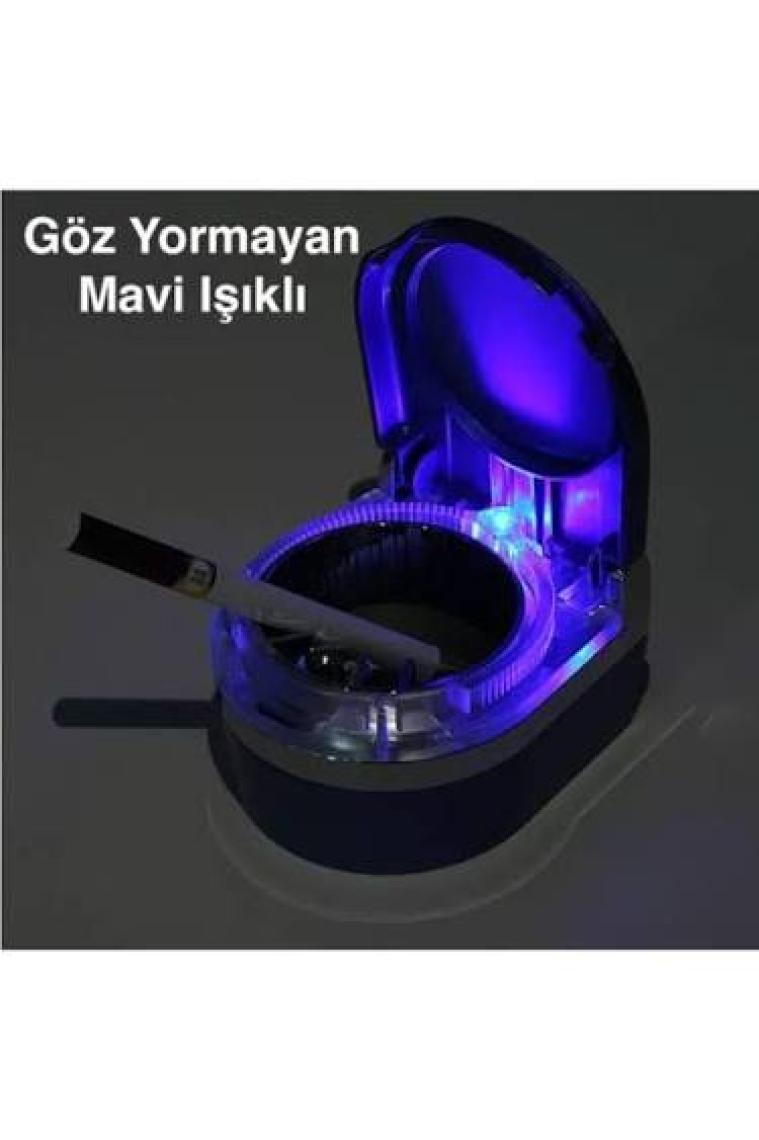 Ally SD-1201 LED Işıklı Kapaklı Araç Küllük Oto Araba Kül Tablası