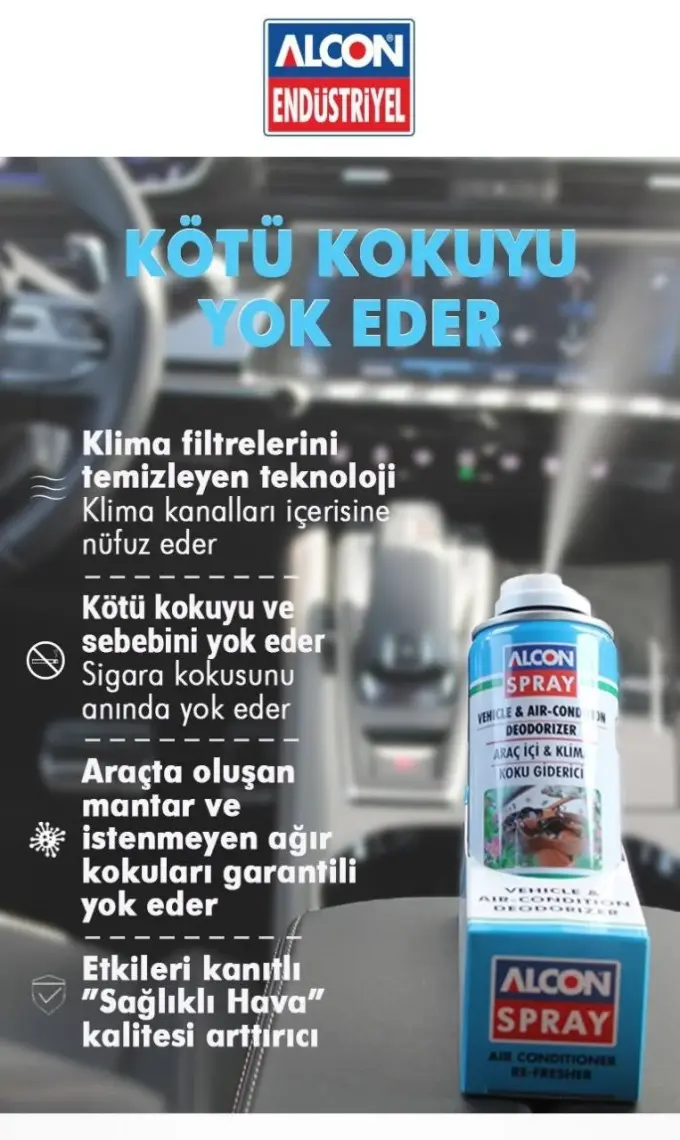Alcon Oto Koku Ve Klima Temizleyici Sprey 150 Ml. 7725