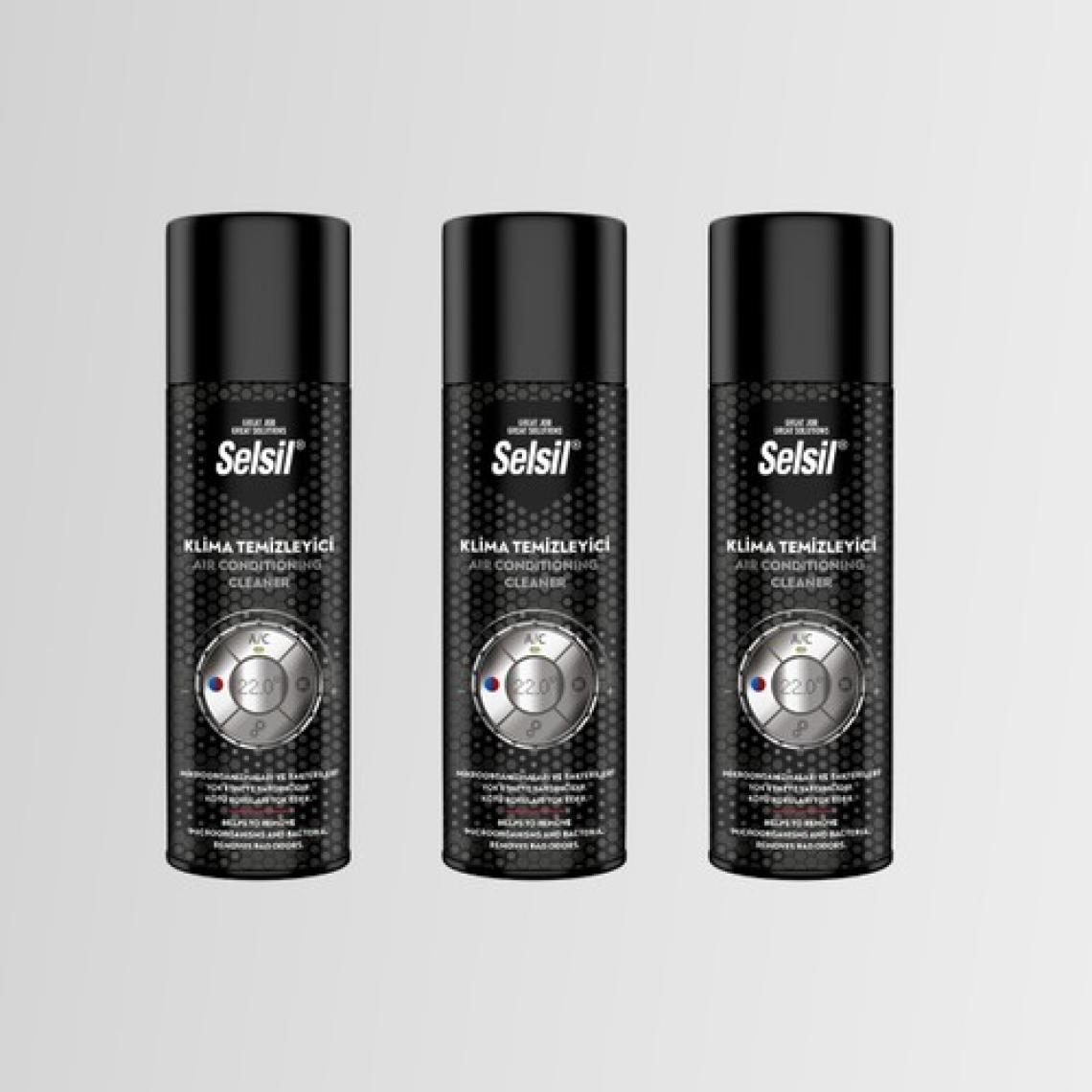 Selsil Arabalar Için Klima Temizleyici Sprey Üçlü Set - Sigara ve Kötü Koku Giderici 150 ml