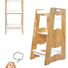 Ahşap Montessori Öğrenme Kulesi / 2-6 Yaş / Naturel