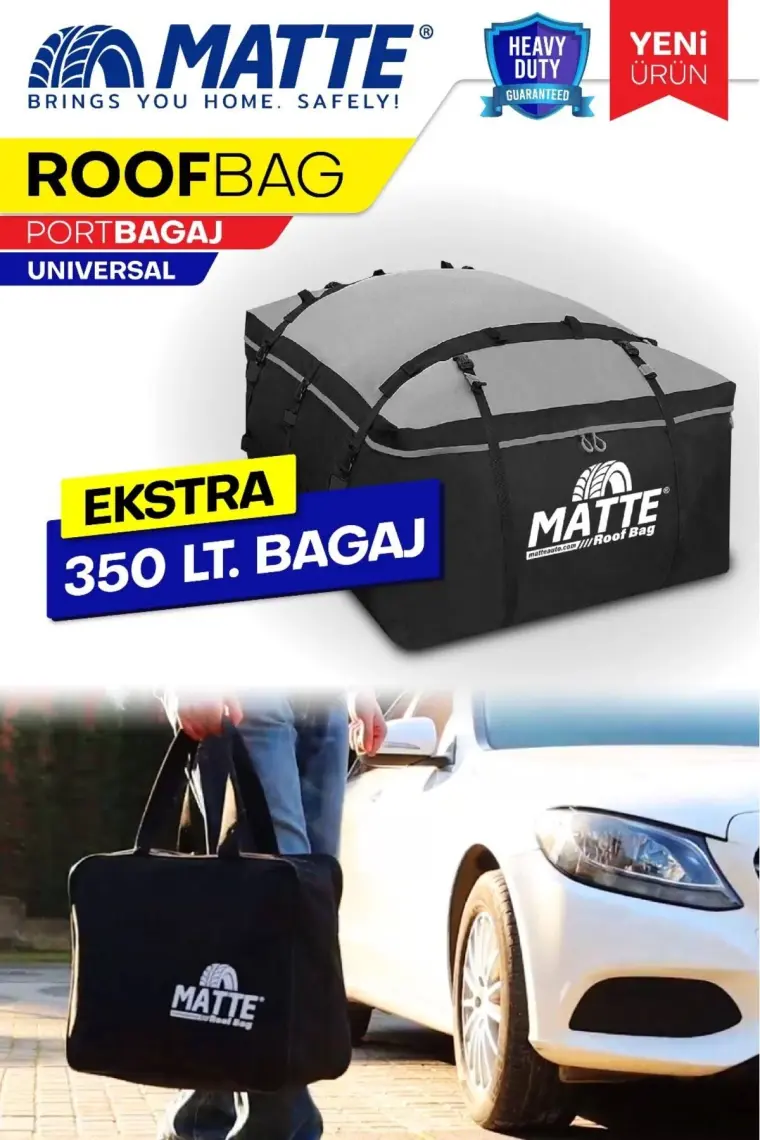 Matte Yeni Nesil Port Bagaj, Araç Üstü Tavan Çantası