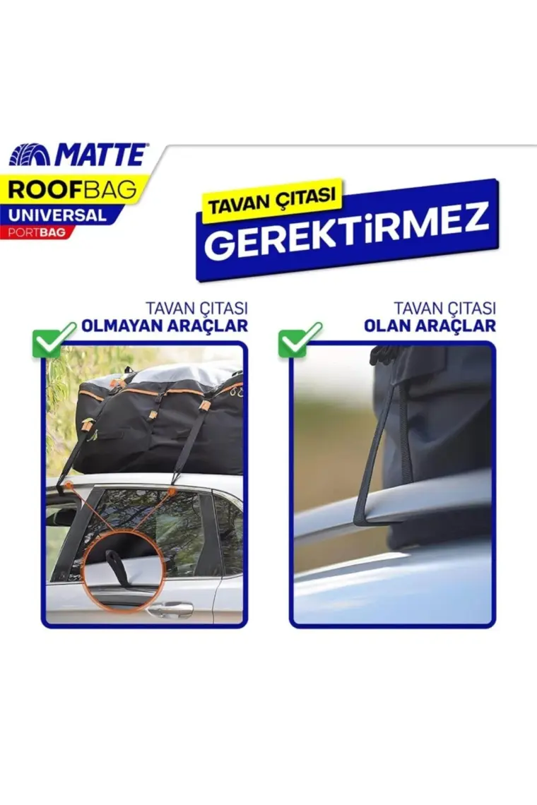 Matte Yeni Nesil Port Bagaj, Araç Üstü Tavan Çantası
