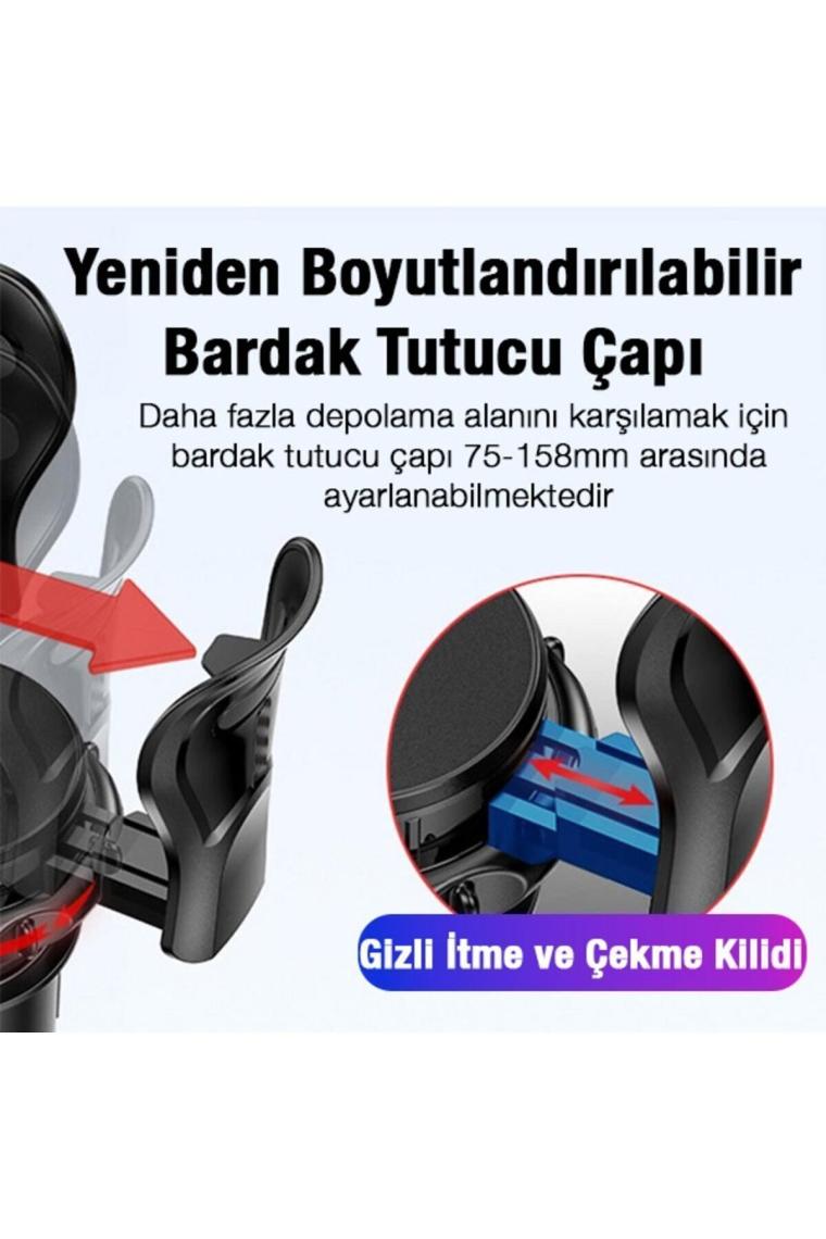 Ally SB-6099 Araç Içi Ayarlanabilir Bardak ve Şişe Tutucu