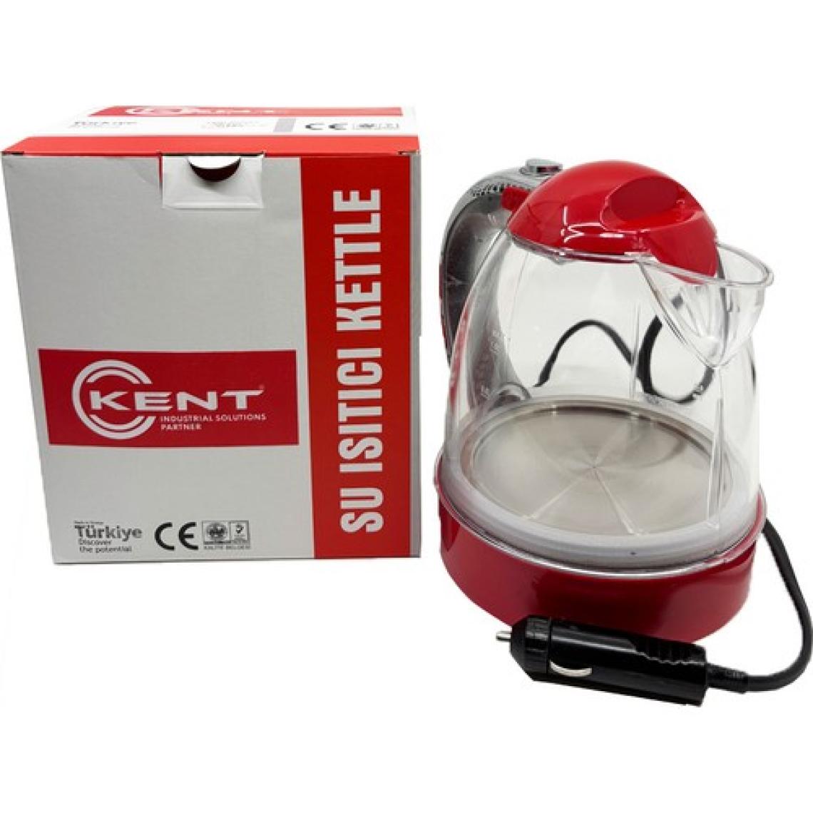 Kent 24 Volt Araç Içi Oto Su Isıtıcı Kettle Çaydanlık 1 Lt  Kırmıızı
